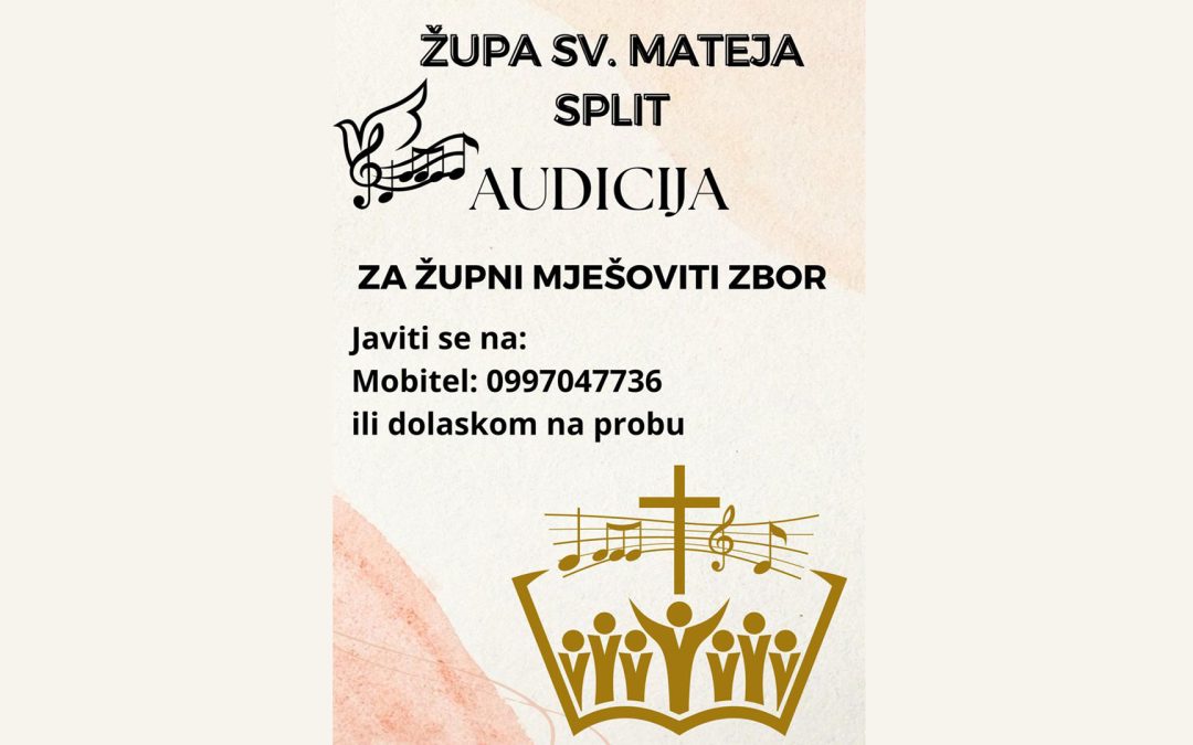 Audicija za župni mješoviti zbor